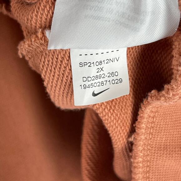 Nike Sweatshirt Womens 2X Plus Orange Sweater Crop Activewear Athleisure - Picture 7 of 10